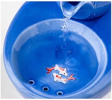 YUHUAWF Pink Tabletop Ceramic Fountain Humidifier Water Feature Ornament