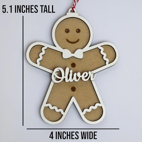 Personalized Gingerbread Name Christmas Ornament for Family Tree