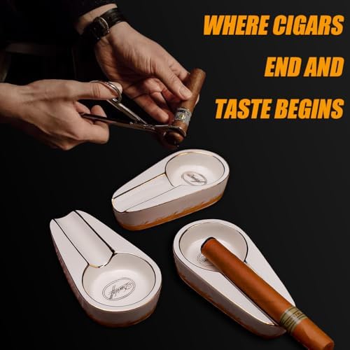 Kepfire Cigar Ashtray Portable Luxury White Ceramic