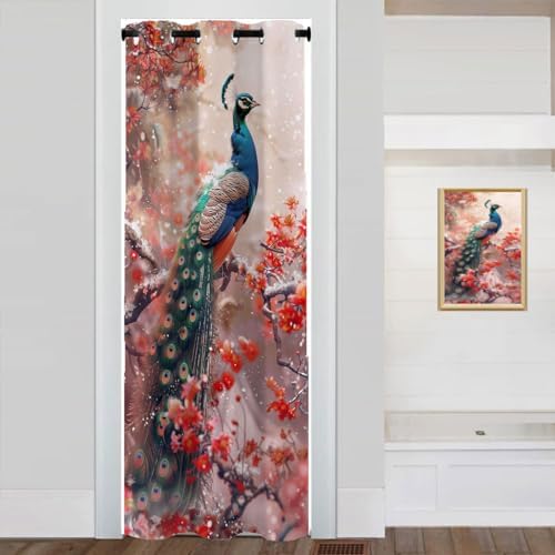 Beautiful Peacock Door Curtain 34x80 Inches 1 Panel