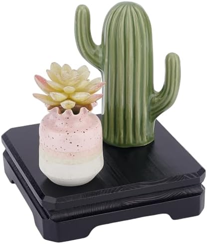 AHANDMAKER Square Wood Display Base Black Pedestal