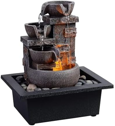 Kalona Decor Desktop Fountain - 4 Tier 10 Inch Design