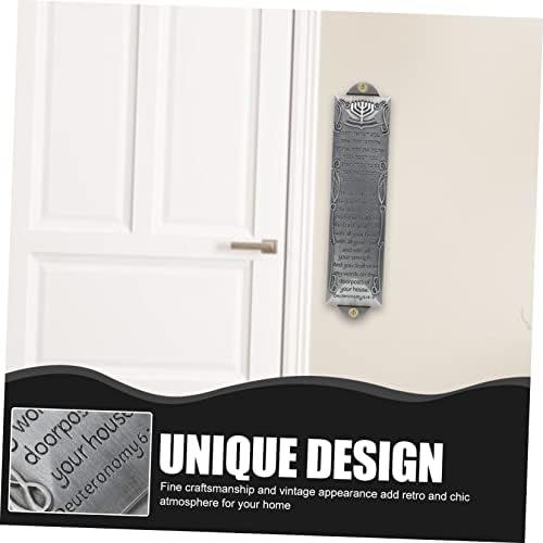 Retro Metal Mezuzah Plaque Door Decor