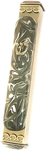 Art Glass Mezuzah with Weatherproof Case and Scroll