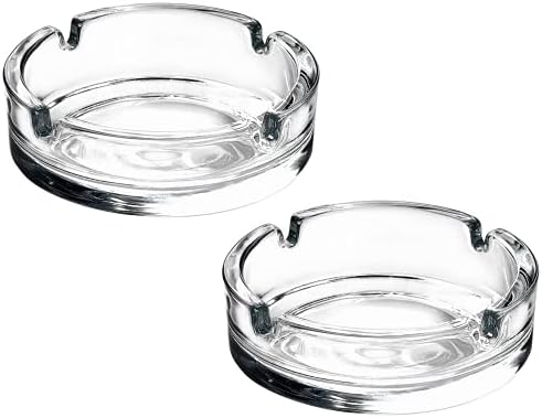 Destalya Glass Ashtrays Set of 2 Clear