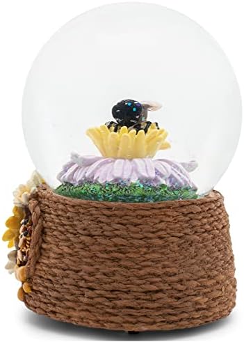 Elanze Designs Musical Snow Globe with Honey Bee Hive
