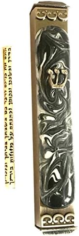 Art Glass Mezuzah with Weatherproof Case and Scroll