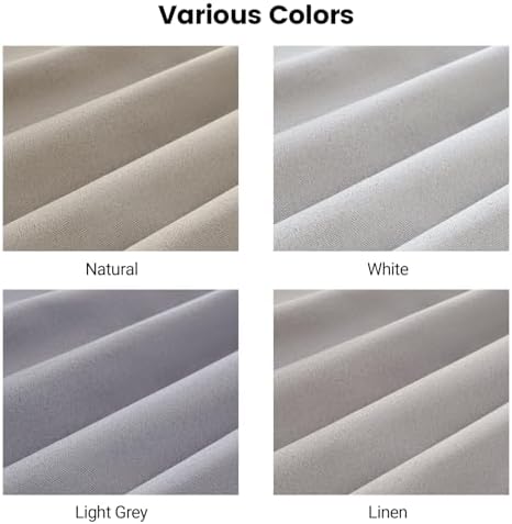 Light Grey Blackout Linen Curtains 2 Panels Set 72 Inches Length