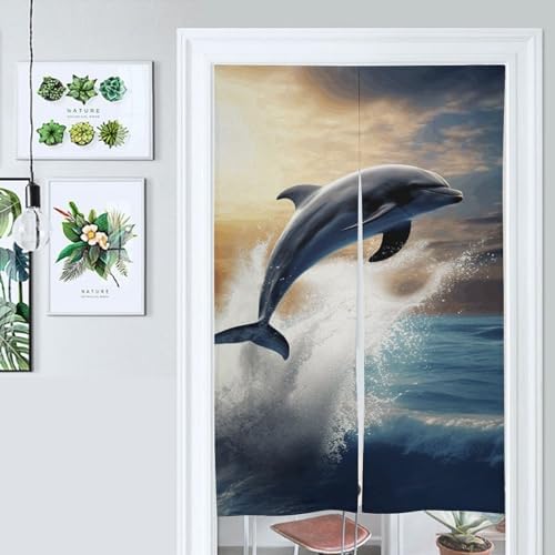 Beautiful Dolphin Door Curtain Panel 17x57 Inch