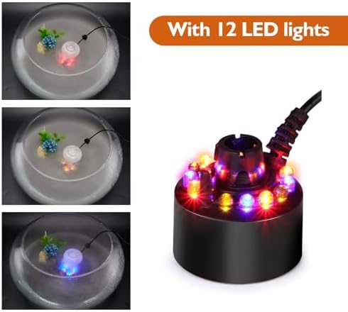AGPTEK 12 LED Mist Maker for Ponds and Fountains
