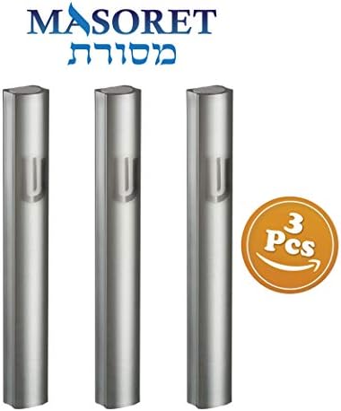 3-Piece Aluminum Door Mezuzah Holder Cases