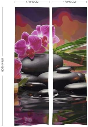 Flowers in Fountain Massage Stones Door Curtain Panel