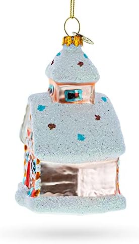 Candy-Coated Gingerbread House Glass Christmas Ornament