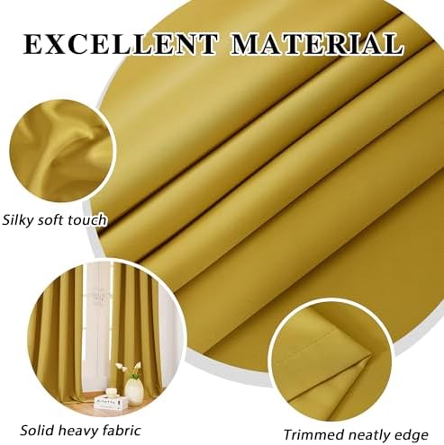 LCOOMZEN Blackout Curtains 84 Inch Long 2 Panels Set