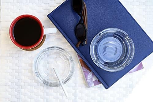Destalya Glass Ashtrays Set of 2 Clear