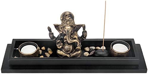 MyGift Mini Zen Garden with Ganesh Statue and Candles