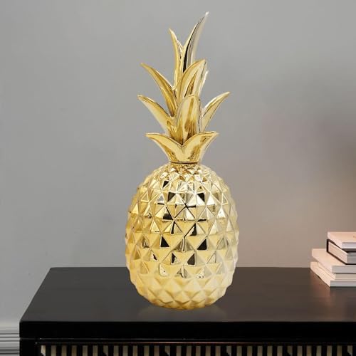 Ceramic Pineapple Ornament Gold Home Decor