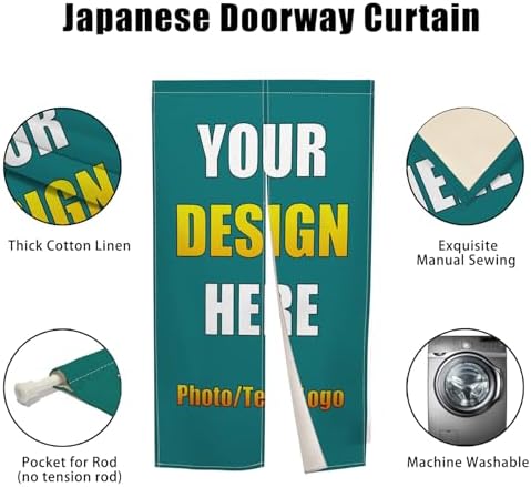 Leowefowa Custom Doorway Curtain with Photo Upload