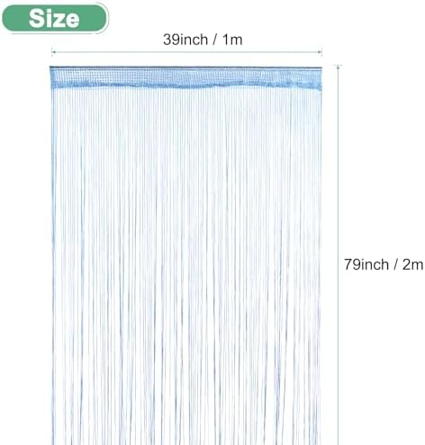 Lake Blue Decorative Door String Curtain 39x79 Inch Panel