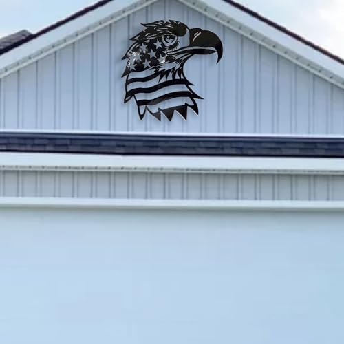 Patriotic Bald Eagle American Flag Metal Wall Art 30 Inches