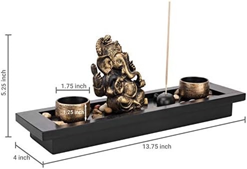 MyGift Mini Zen Garden with Ganesh Statue and Candles