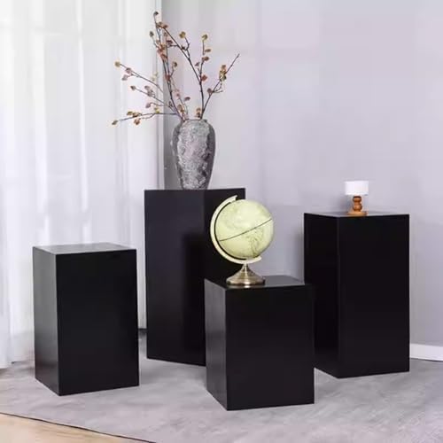 OMESDA Square Pedestal Column Display Stand Black 30x30x20cm