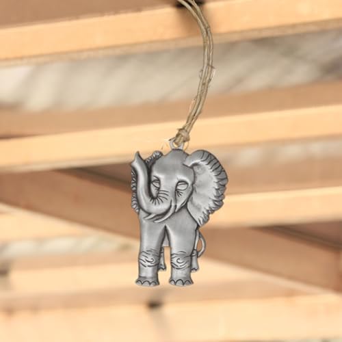Happy Elephant Pewter Window Hanging Ornament with Satin Finish