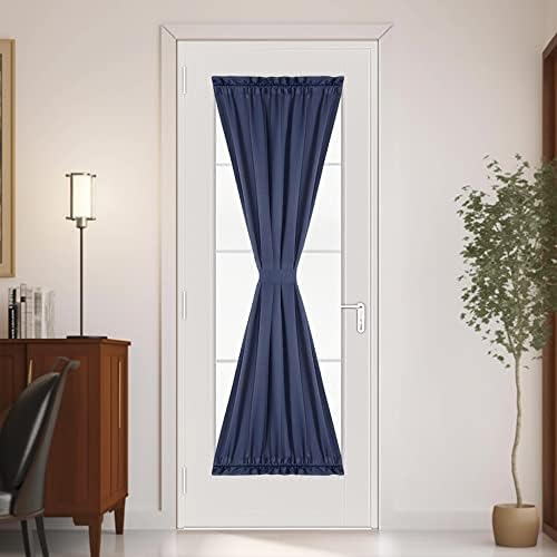 PANOVOUS Door Window Curtain Panel 25x40 Inch Navy Blackout