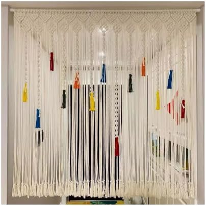 Macrame Curtains for Doorways Handwoven Privacy Panels
