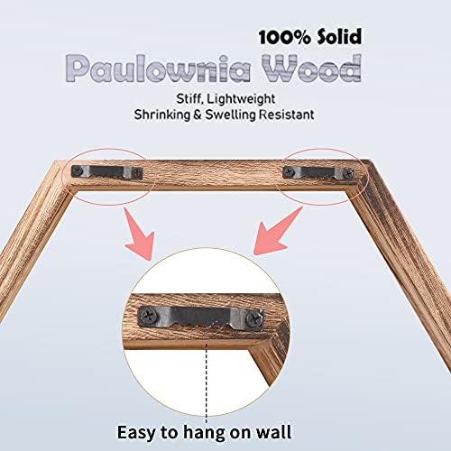 WONFUlity Hexagon Floating Shelf Wall Mount Wood Decor