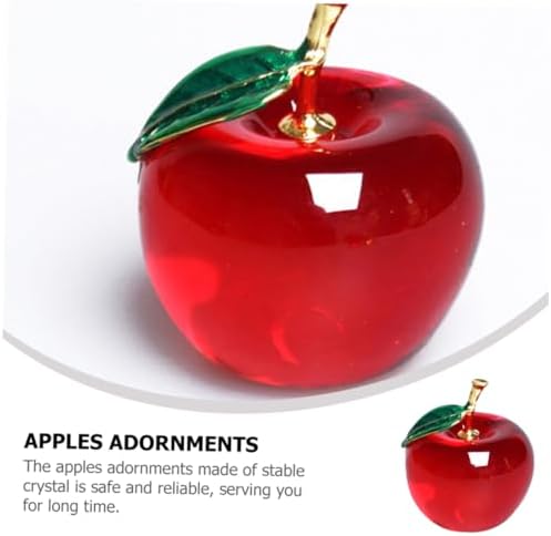 2pcs Crystal Faux Apple Decor for Home Office