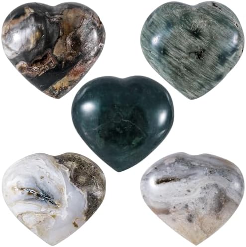 SUNYIK Ocean Jasper Heart Worry Stone 50-60mm