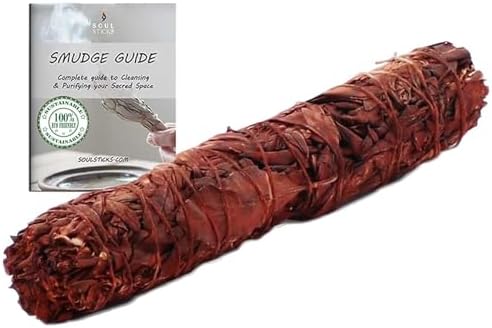 Floral Sage Incense Stick - 9 Inch Dragons Blood Smudge Stick with Guide