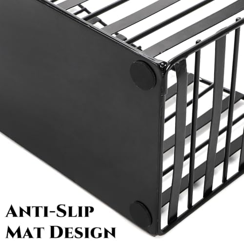 Noamus Metal Magazine Holder with Handles Black