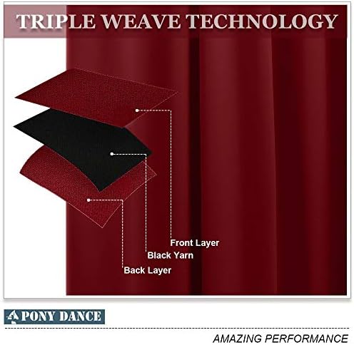 Pony Dance Red Thermal Kitchen Curtains
