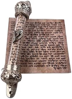 Mezuzah Glass Door Silver Judaism Prayer from Jerusalem Non Kosher Scroll 1