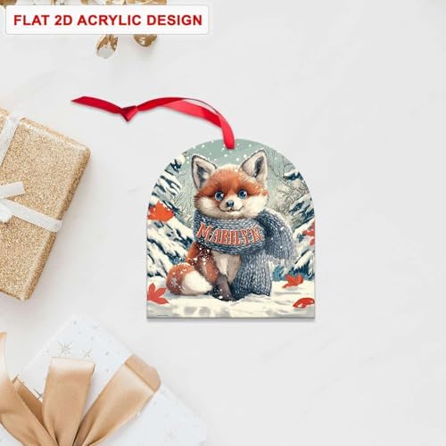 Personalized Name Animal Hanging Keepsake Custom Arch Acrylic Ornament for Christmas Tree