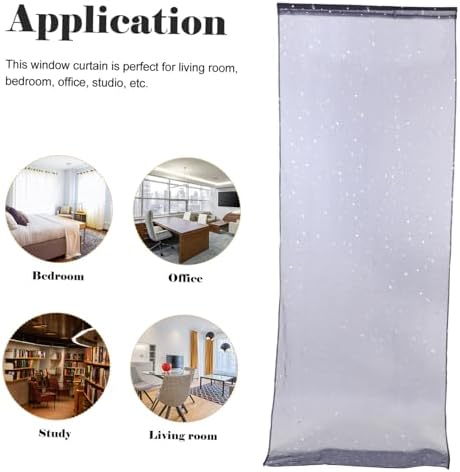 Sheer Star Foil Curtains with Grommets for Bedroom and Living Room