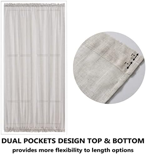 Demetex French Door Curtain 2 Panels 30x72 Beige
