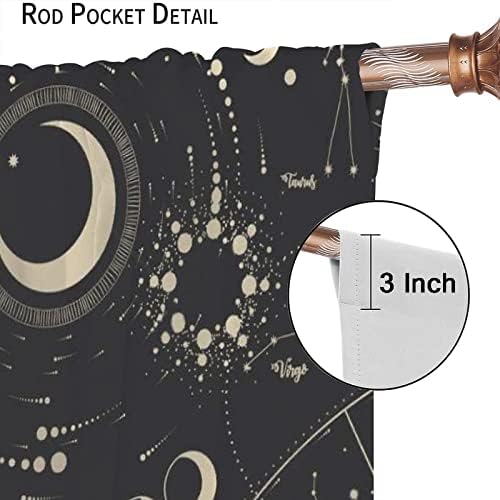 NC Sun Moon Stars Art Abstract Bohemian Windproof Curtain