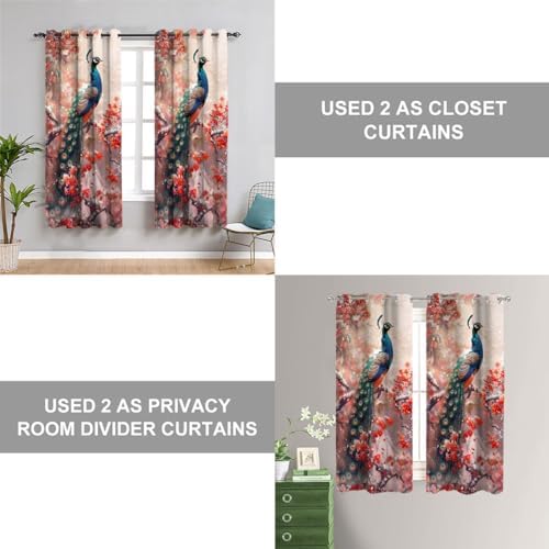 Beautiful Peacock Door Curtain 34x80 Inches 1 Panel