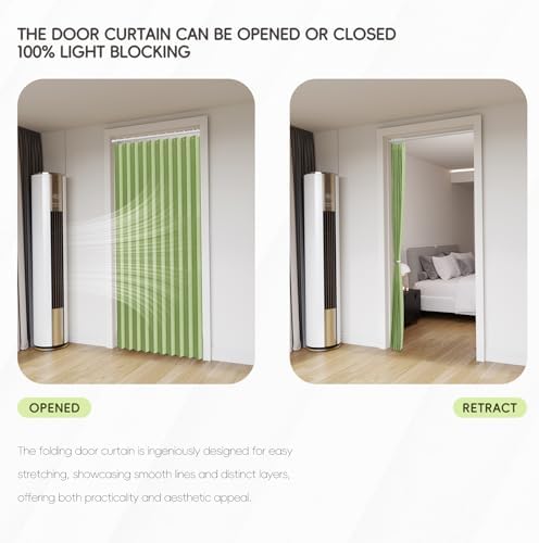 Jilron Blackout Door Curtain Linen Style 1 Panel W52 x L78 Green