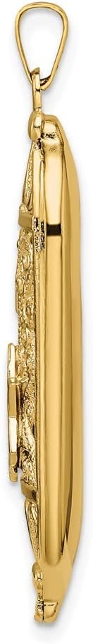 FJC Finejewelers 14kt Yellow Gold Mezuzah Star Charm 42x12mm