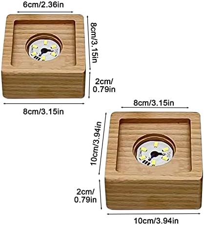 CDIYTOOL LED Solid Wood Pedestal Stand 4Pcs
