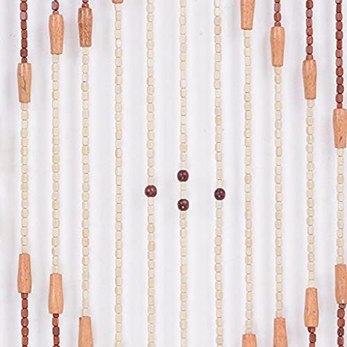 Natural Beaded Curtains for Doorways 27 Strands Wooden Room Dividers