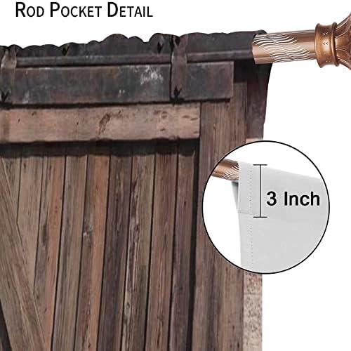 Rustic Barn Door Curtains 2 Panel Set 55x63in