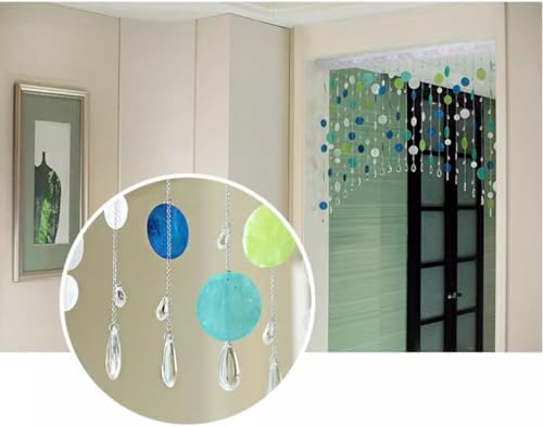 Blue Beaded Curtain for Doorway Privacy Partition