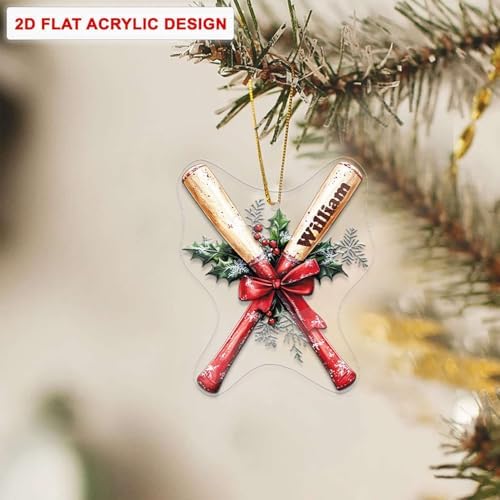 Custom Name Badminton Hanging Ornament 2D Acrylic Christmas Decoration