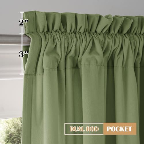 Beauoop Velvet Curtains 72 Inches Long 2 Panels Room Darkening