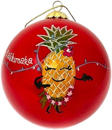 Happy Aloha Pineapple Hula Cheer Christmas Ornament 1